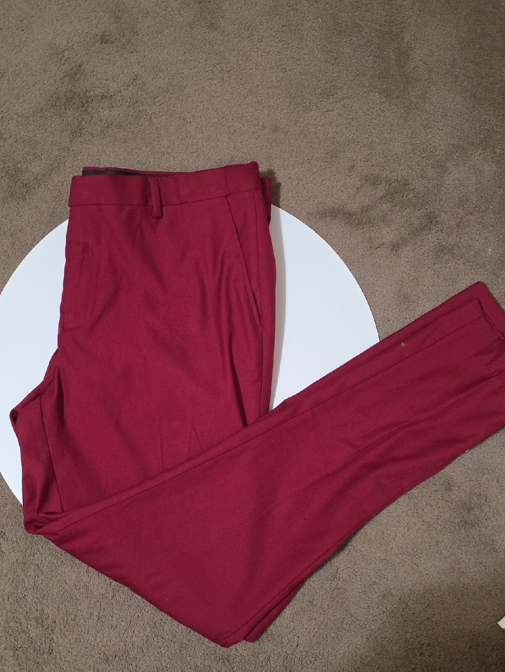 Men's Dress Pants in Burgundy - Classic Style
